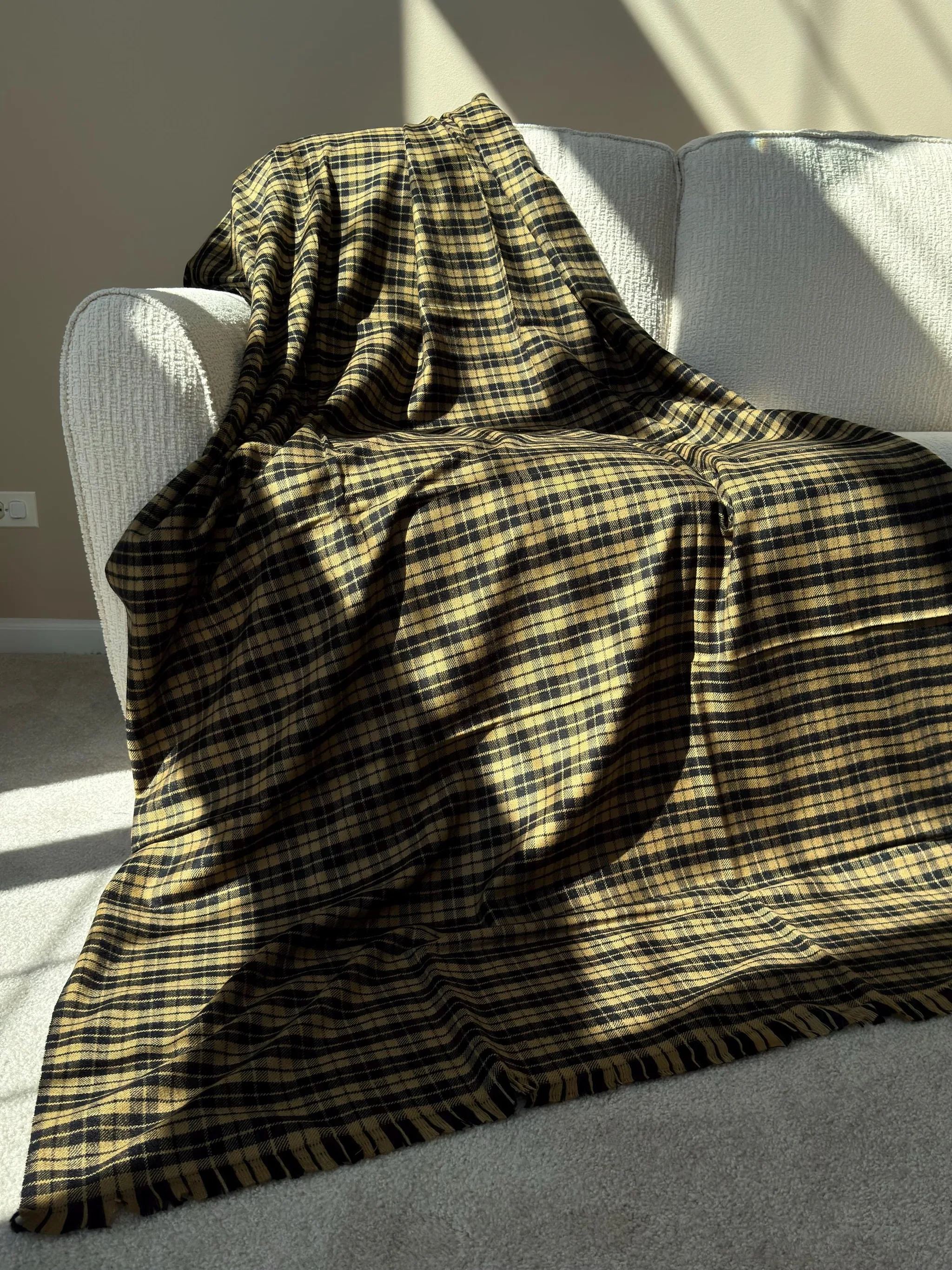 Shawl, Lohi, Checkered, Daks, England, British, Punjabi, Indian, Rustic, Meditation, Mindfulness, Yoga, Wool, Winter, photo 4