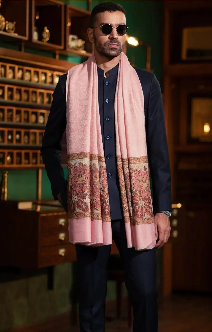 Floral Stole Woolen Chinar Leaf Pattern Feather Soft Texture Scarf, photo 5