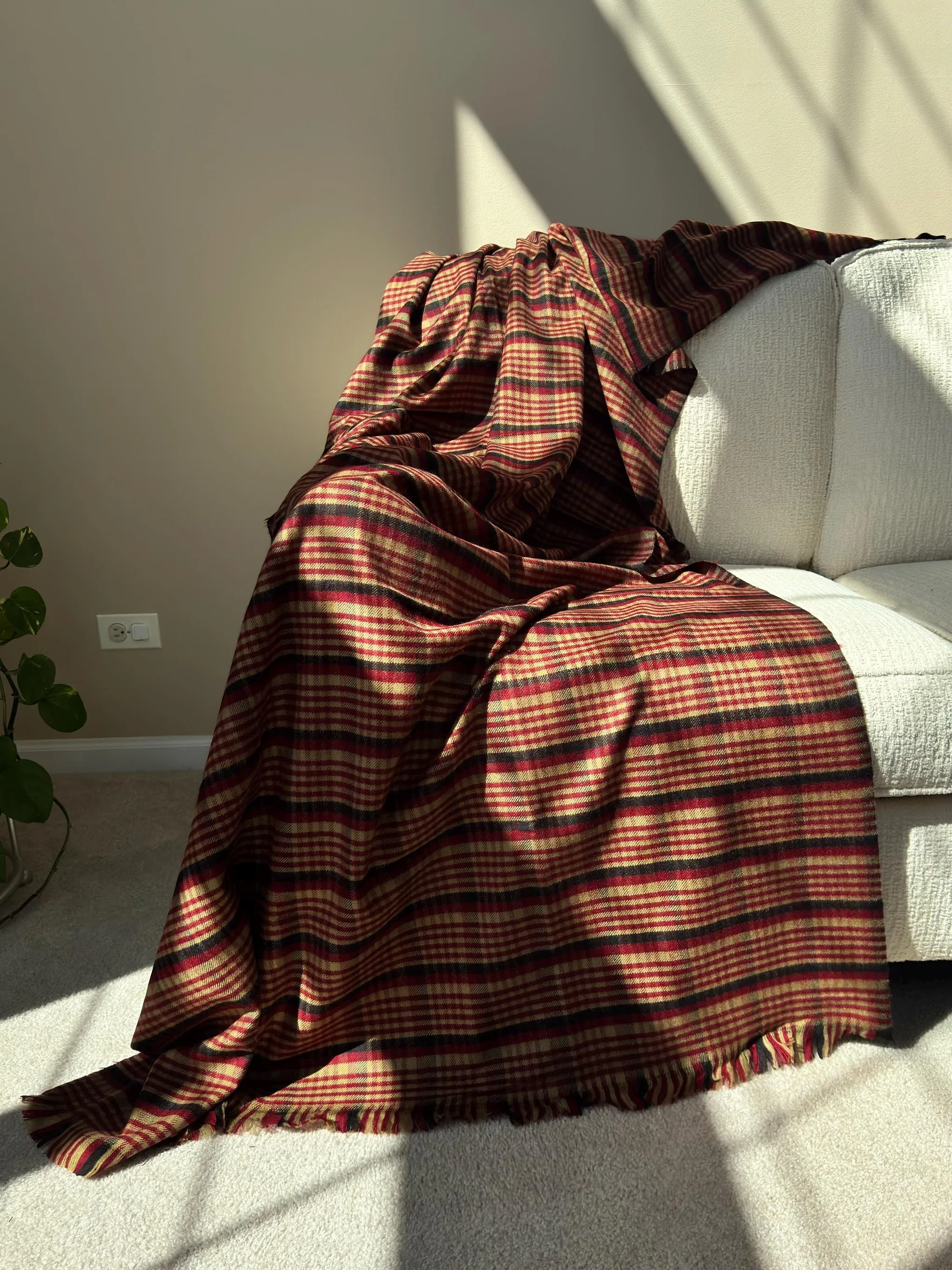 Shawl, Lohi, Checkered, Punjabi, Indian, Rustic, Meditation, Mindfullness, Yoga, Wool, Winter, photo 8