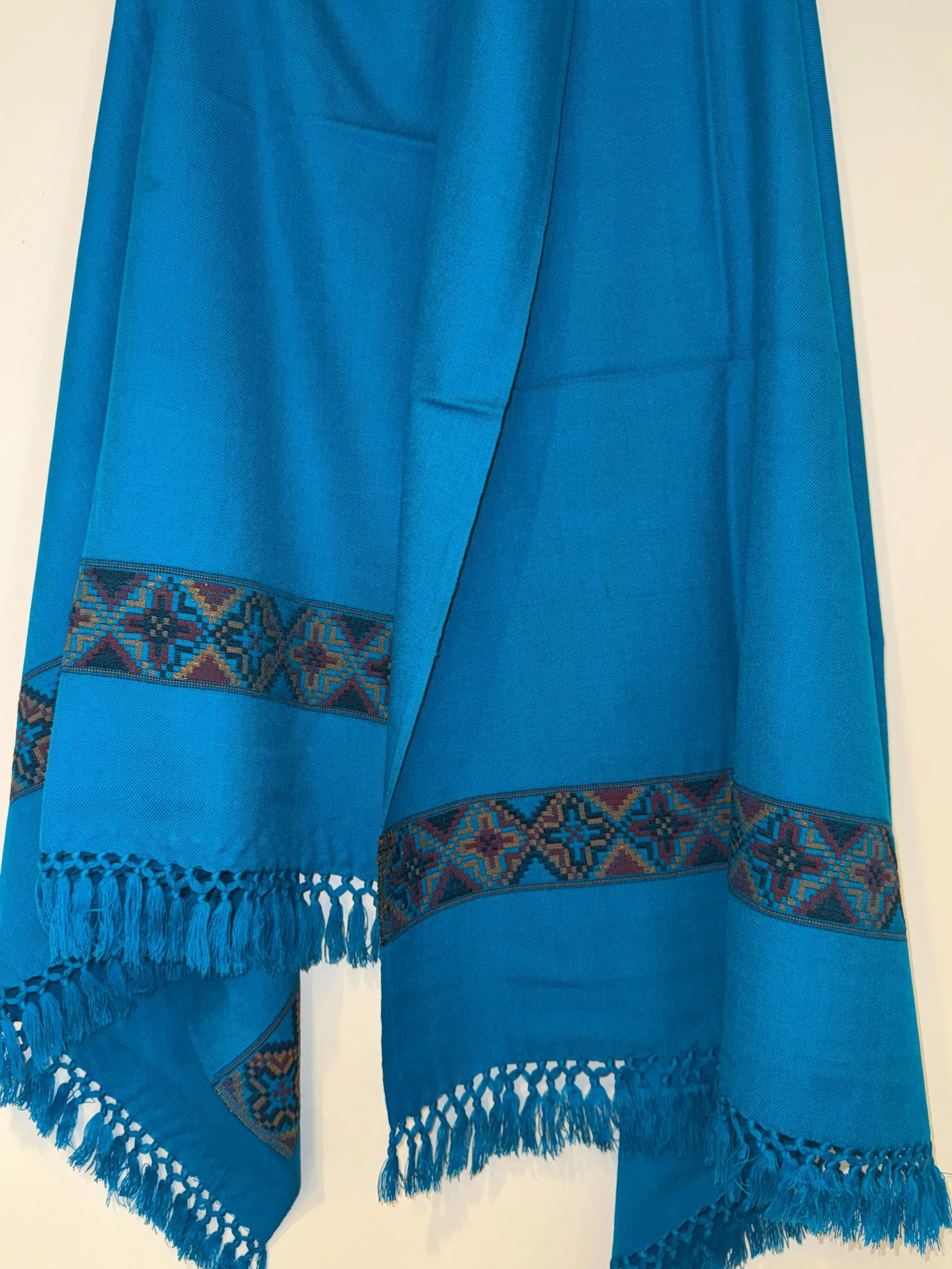 Kulu Border Khadi Shawl Authentic Himalayan Wool Blend Wrap, photo 14