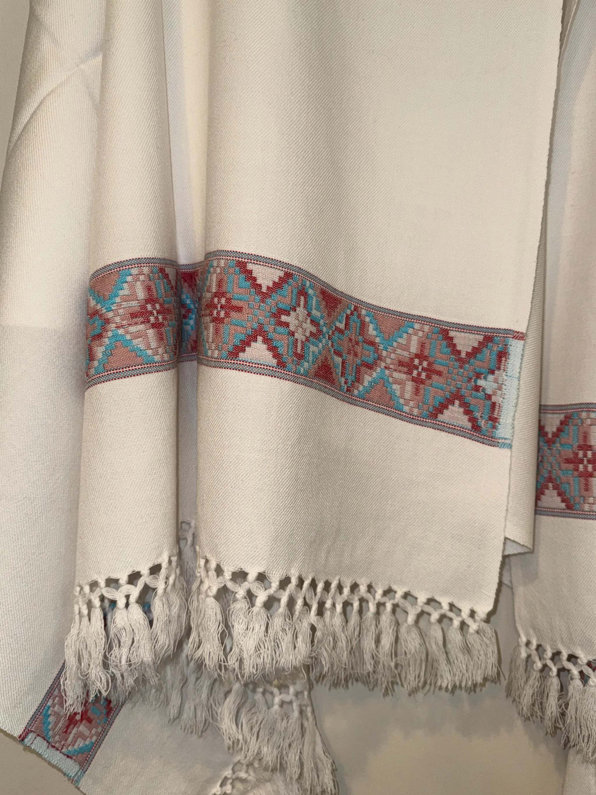 Kulu Border Khadi Shawl Authentic Himalayan Wool Blend Wrap, photo 12