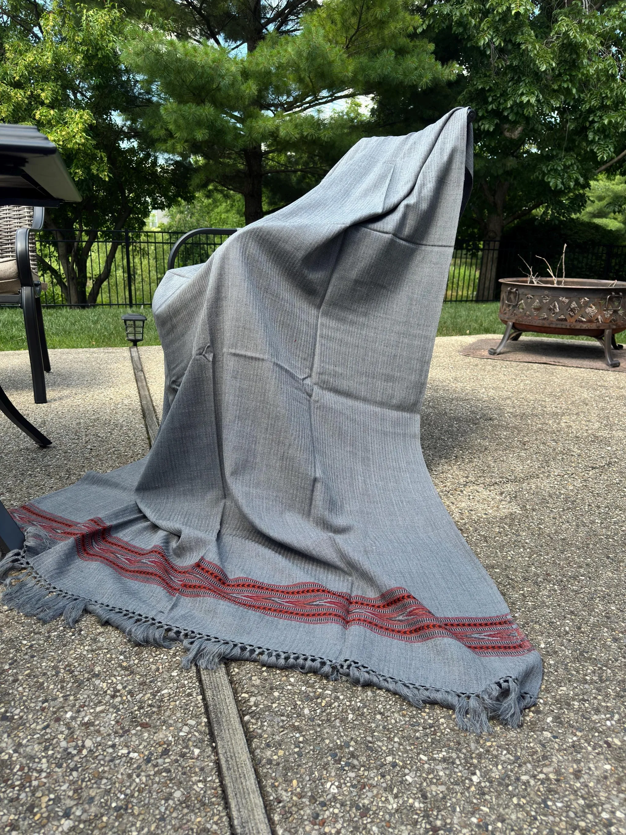 Shawl, Kullu, Indian, Handwoven, Himachal Pradesh, Wool, Meditation, Earthy, Himalayas, photo 3