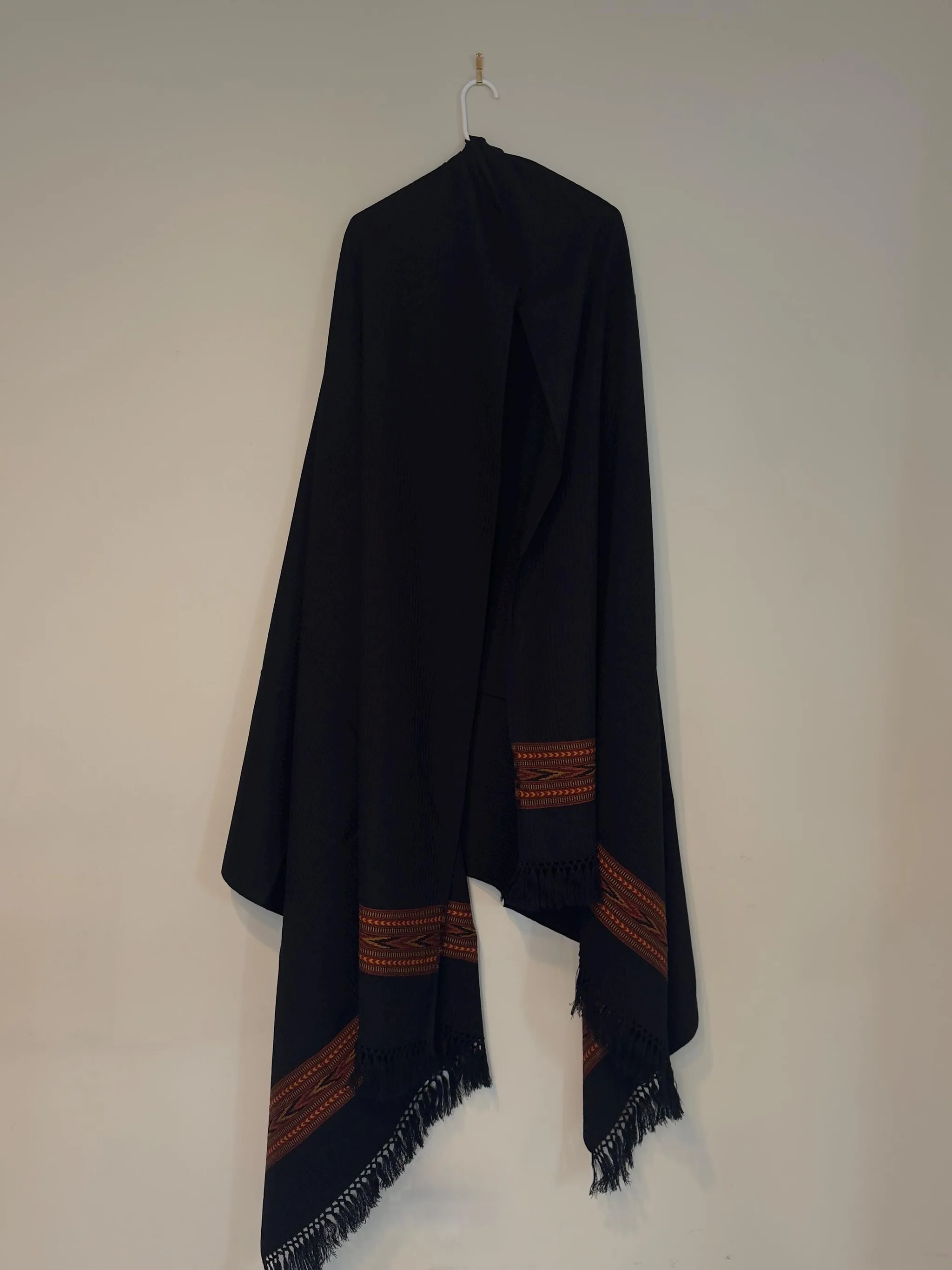 Kulu Border Khadi Shawl Authentic Himalayan Wool Blend Wrap, photo 8