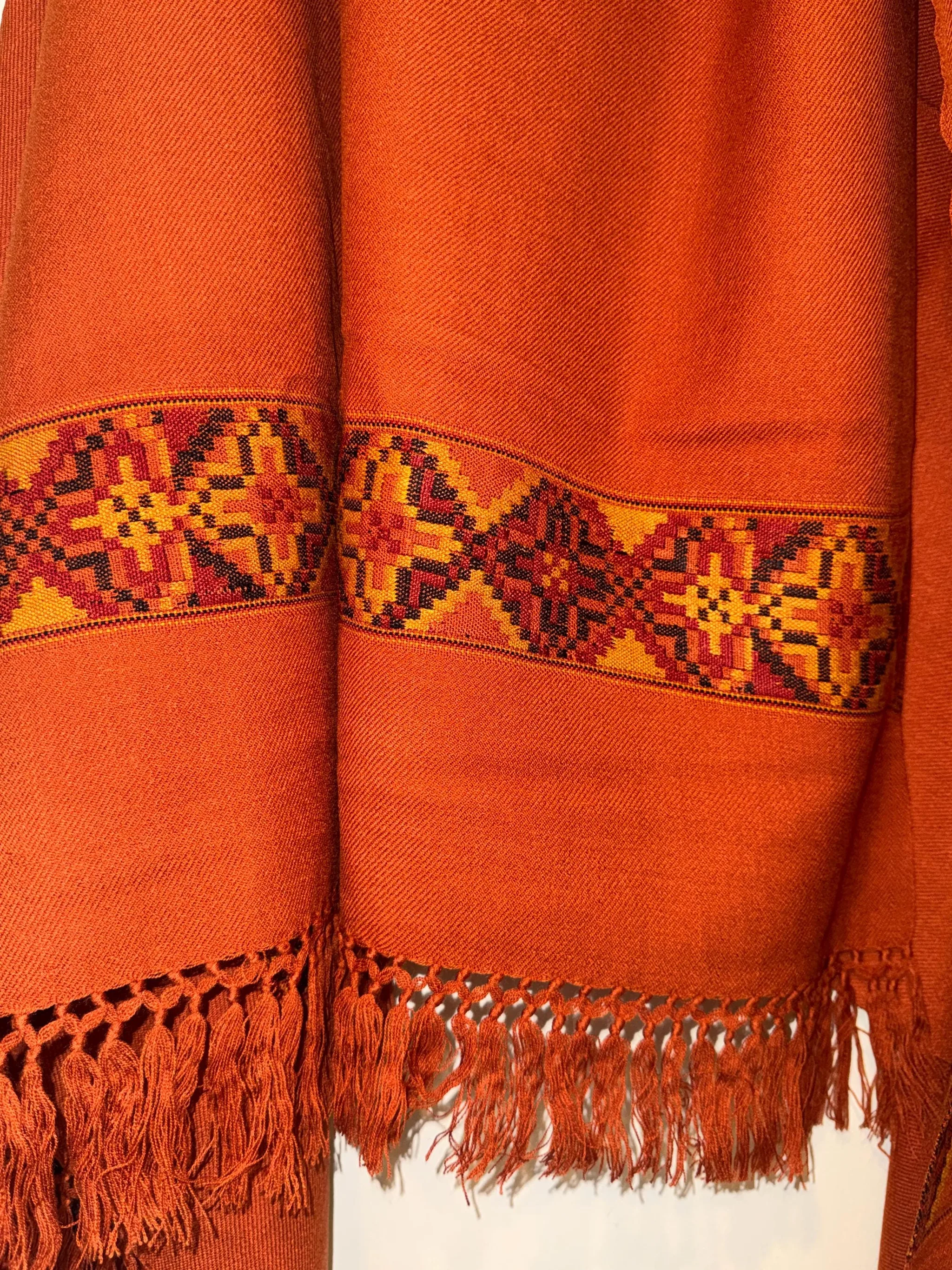 Kulu Border Khadi Shawl Authentic Himalayan Wool Blend Wrap, photo 13