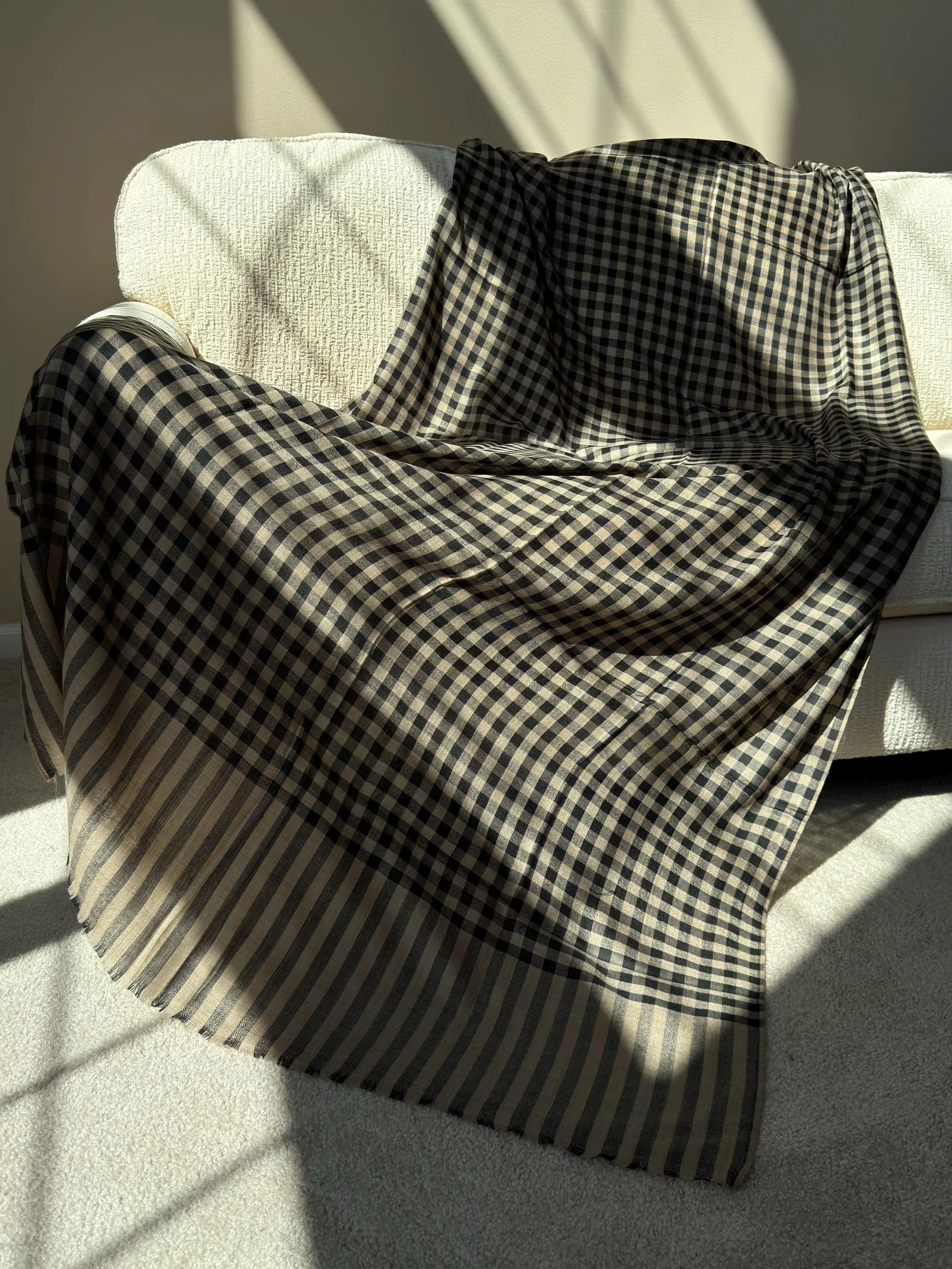 Shawl, Check, Woven, Indian, Pashmina, Wool, Comfort, Warmth, Elegant, Stylish, photo 4